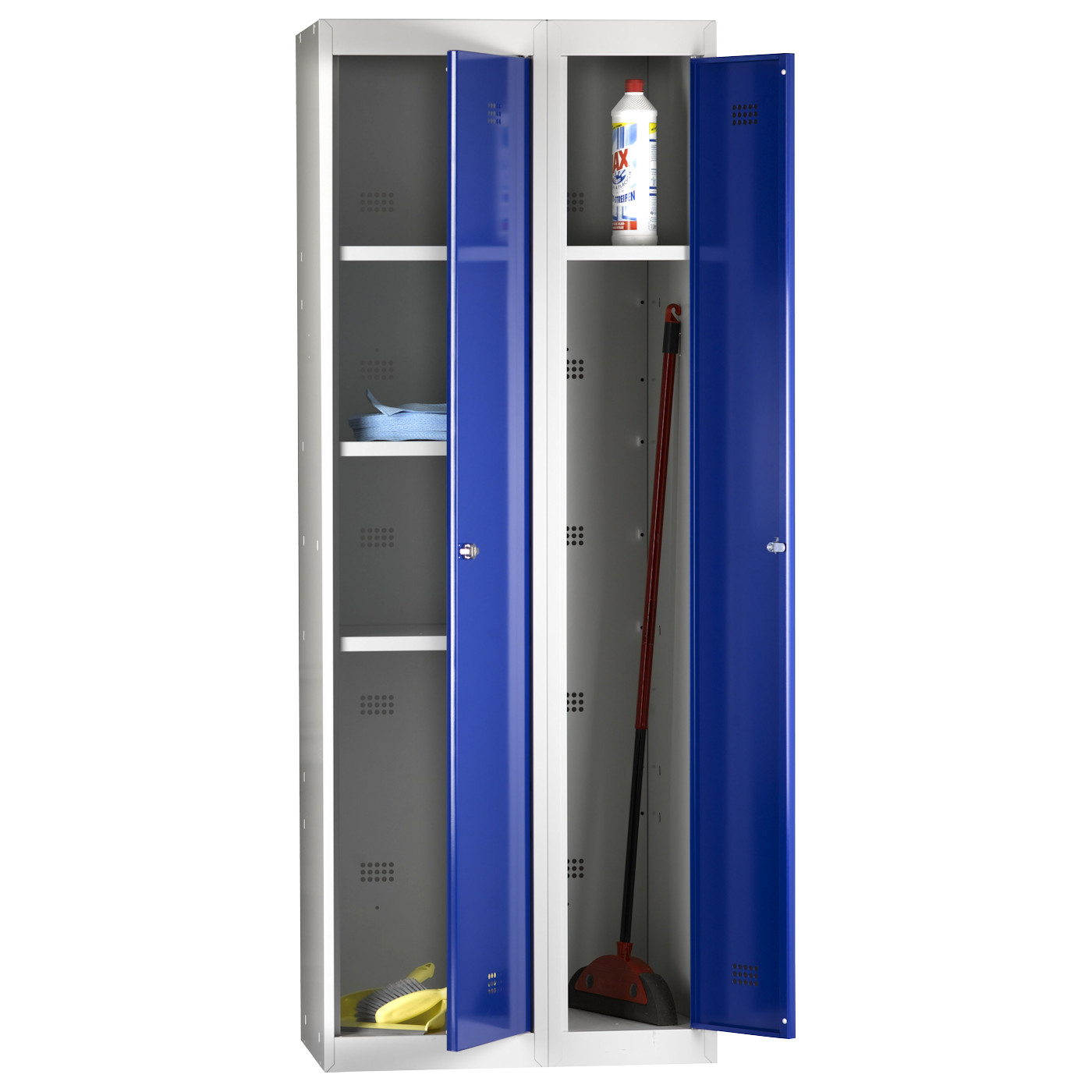 Wolf Mehrzweck-Spindsystem Serie 30 Grund- und Anbauelement 2 Abteile Enzianblau RAL 5010
