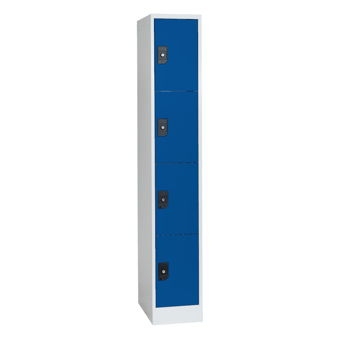 Wolf Fächerschrank Serie 96, Sockel, Abteilbreite 300 mm, 1 Abteil à 4 Fächer Enzianblau RAL 5010