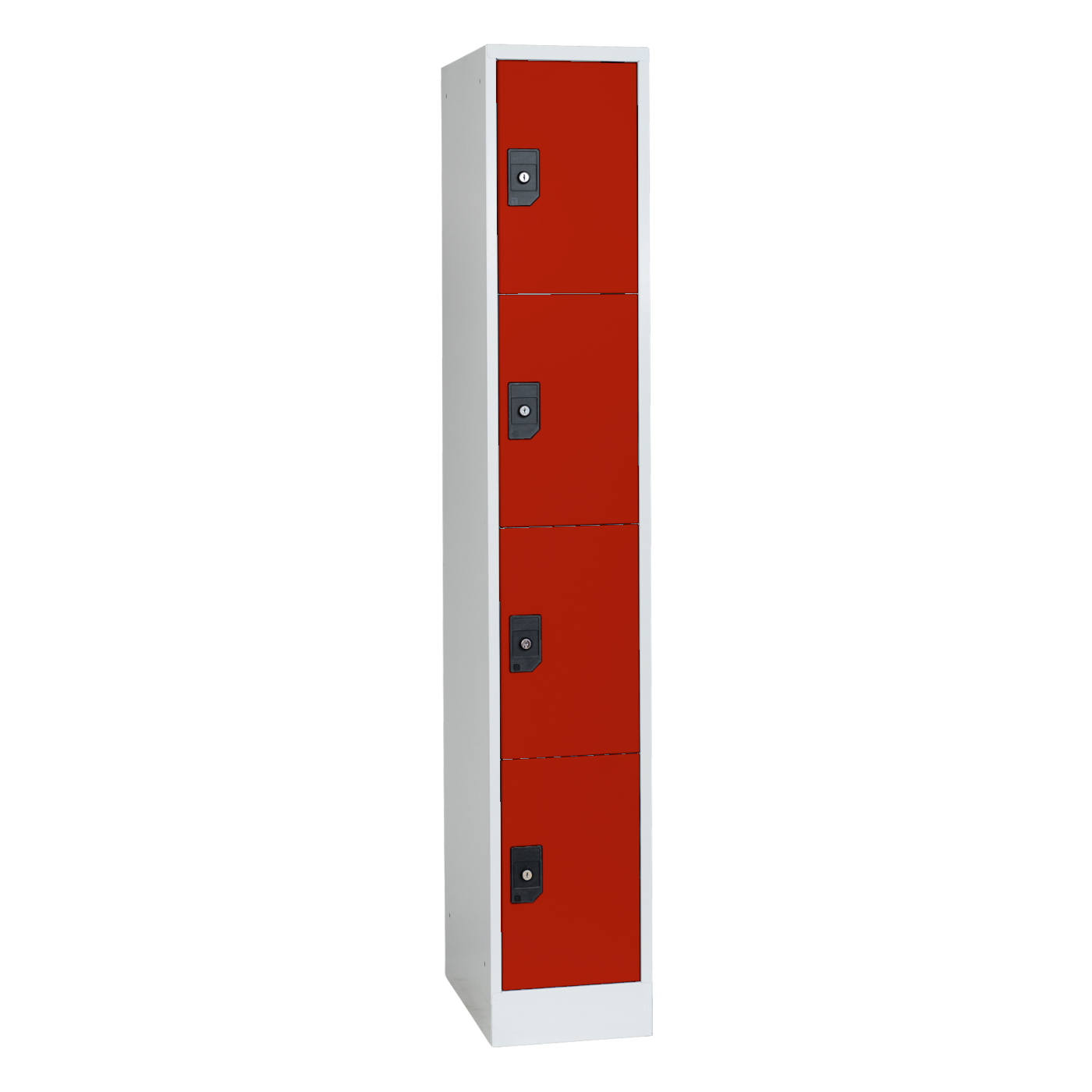 Wolf Fächerschrank Serie 96, Sockel, Abteilbreite 300 mm, 1 Abteil à 4 Fächer Feuerrot RAL 3000
