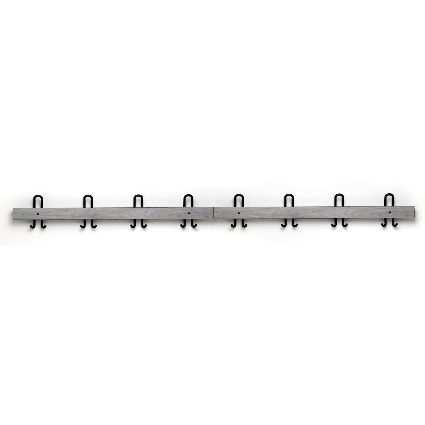Wolf Garderobenleiste Serie 107 mit 8 Doppelhaken, 2000 mm, HPL-Leiste Oak Sliver