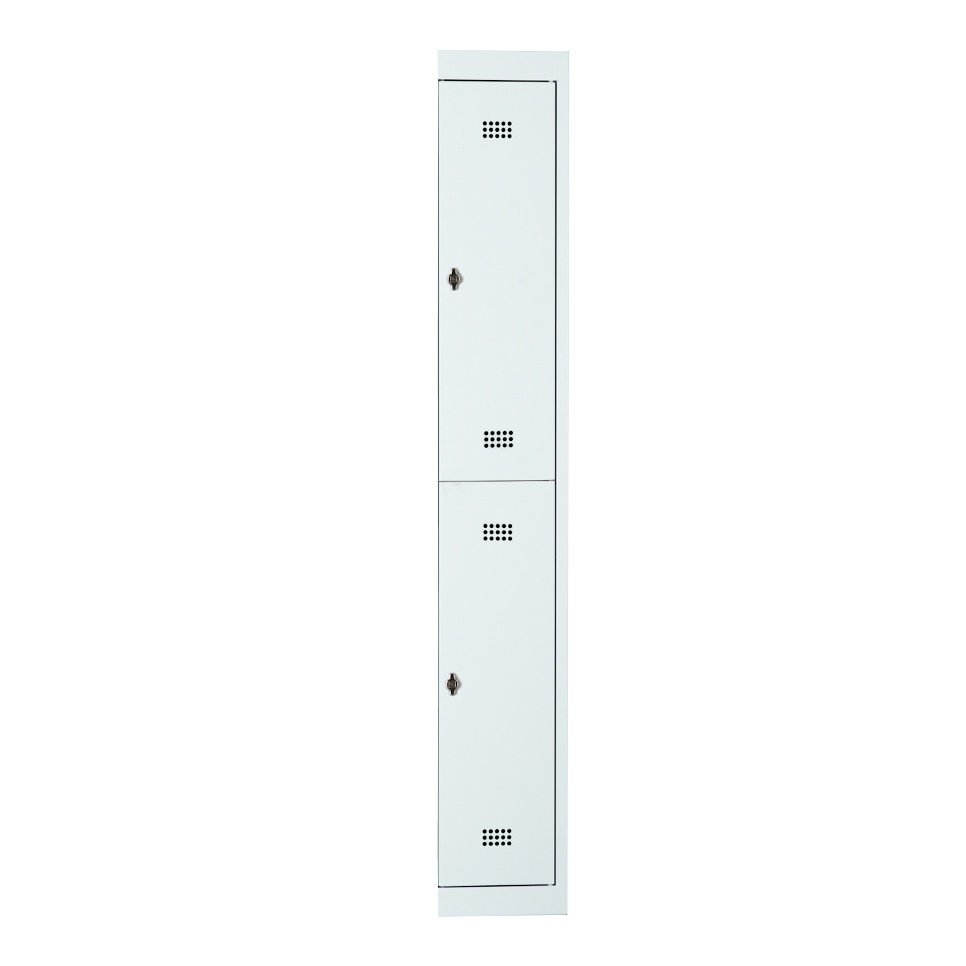 Wolf Spind-System Serie 30 doppelstöckig Anbauelement Sockel Abteilbreite 300 mm 1 Abteil Lichtgrau RAL 7035
