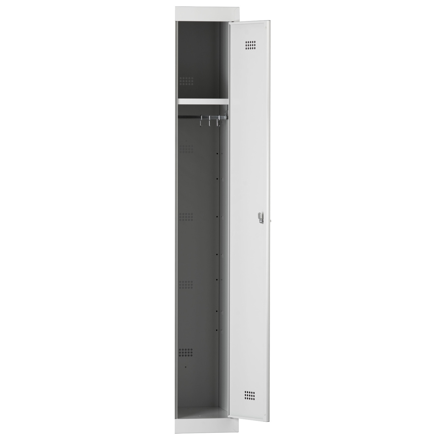Wolf Spind-System Serie 30 Anbauelement, Sockel, Abteilbreite 300 mm, 1 Abteil Lichtgrau RAL 7035