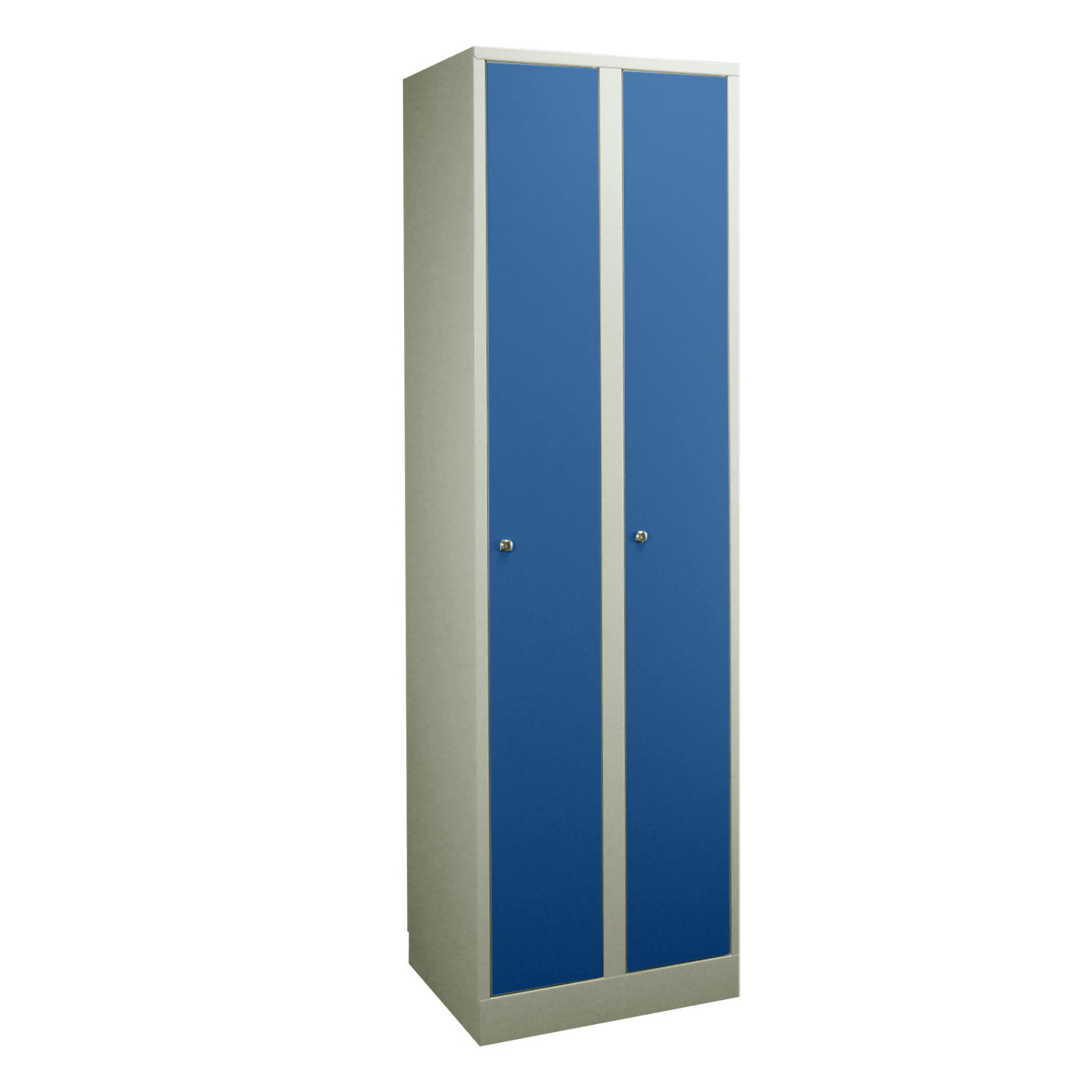 Wolf Spind Serie 42 extrahoch, Sockel, Abteilbreite 300 mm, 2 Abteile Enzianblau RAL 5010