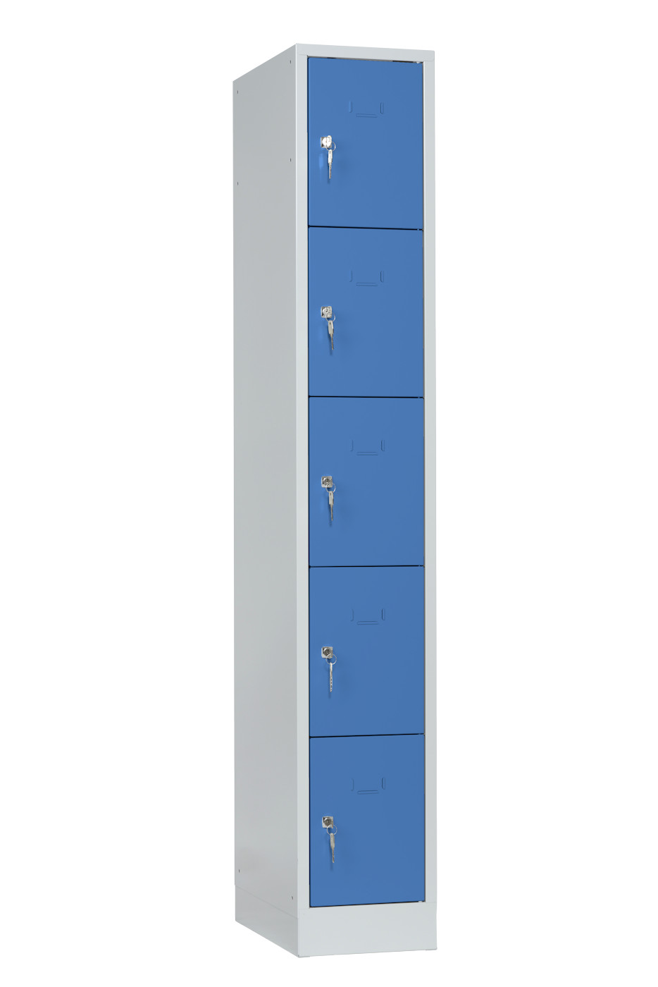 Wolf Schließfachschrank Serie 40 mit Sockel Abteilbreite 300 mm 1 Abteil à 5 Fächer Lichtblau RAL 5012