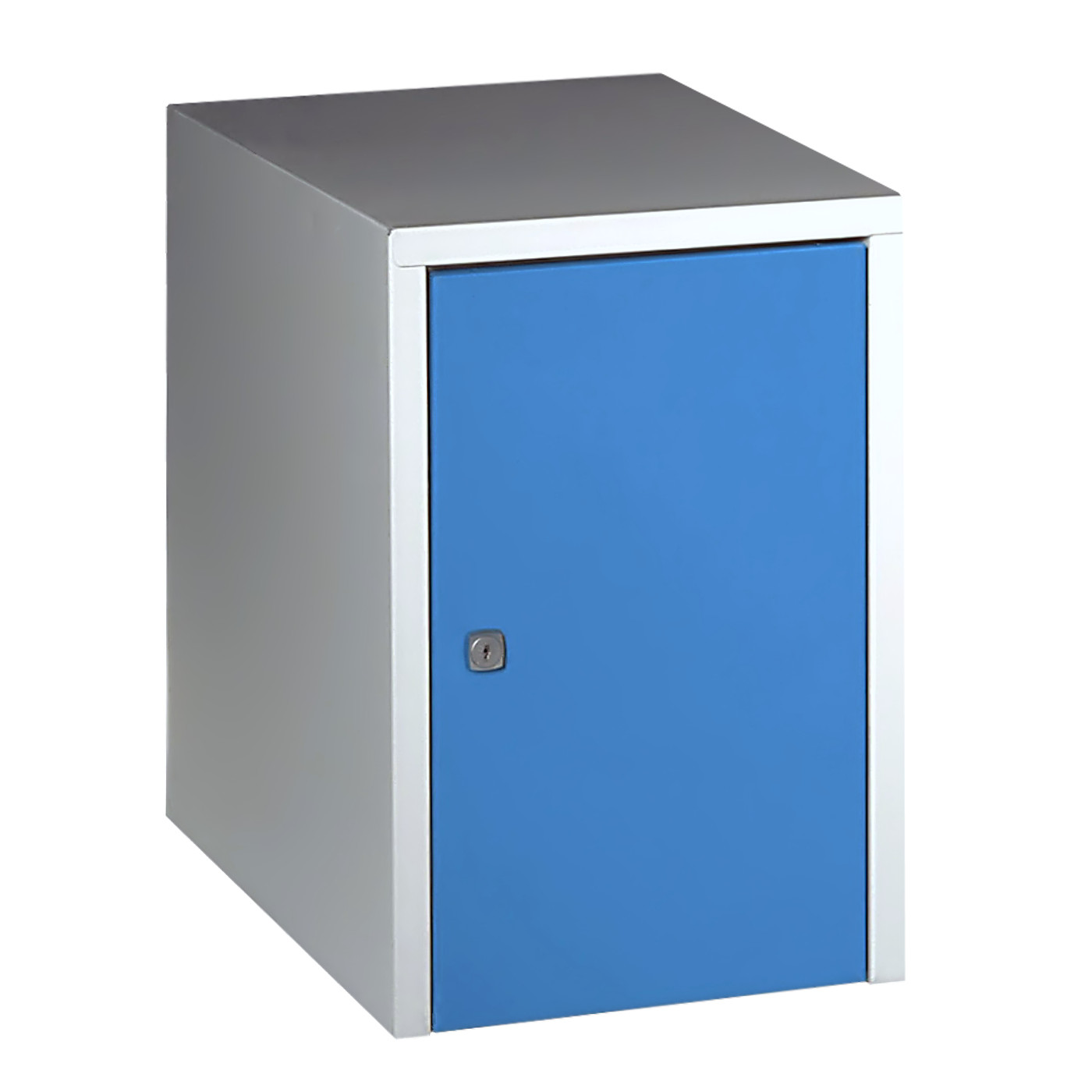 Wolf Aufsatzschrank Serie 73 , Sockel, Abteilbreite 300 mm, 1 Abteil Lichtblau RAL 5012