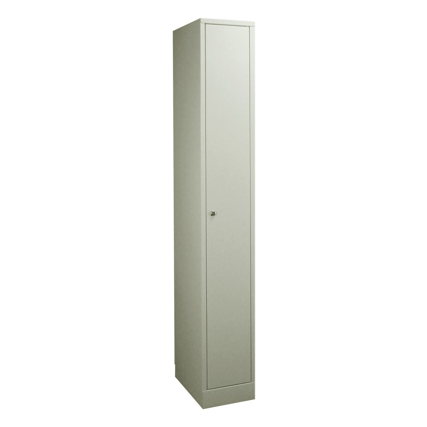 Wolf Spind Serie 42 extrahoch, Sockel, Abteilbreite 300 mm, 1 Abteil Lichtgrau RAL 7035