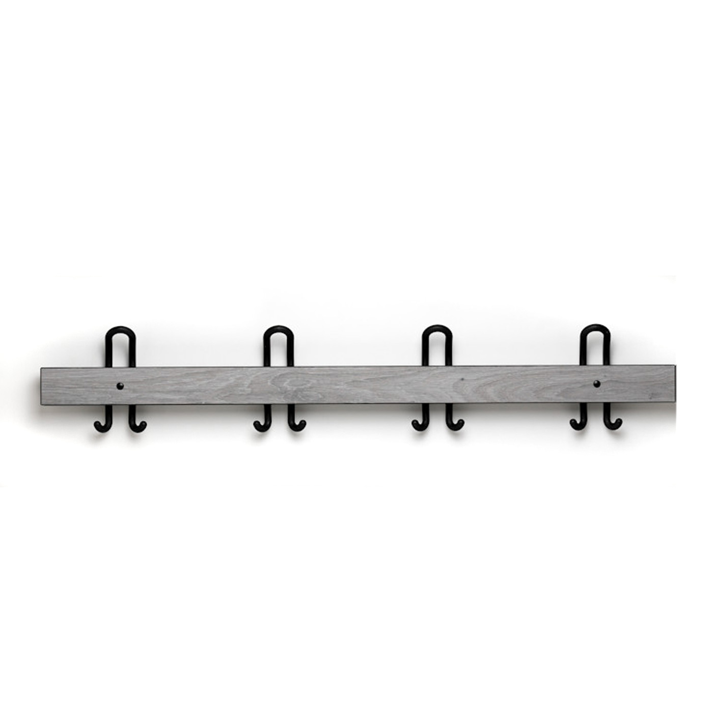 Wolf Garderobenleiste Serie 107 mit 4 Doppelhaken, 1000 mm, HPL-Leiste Oak Sliver