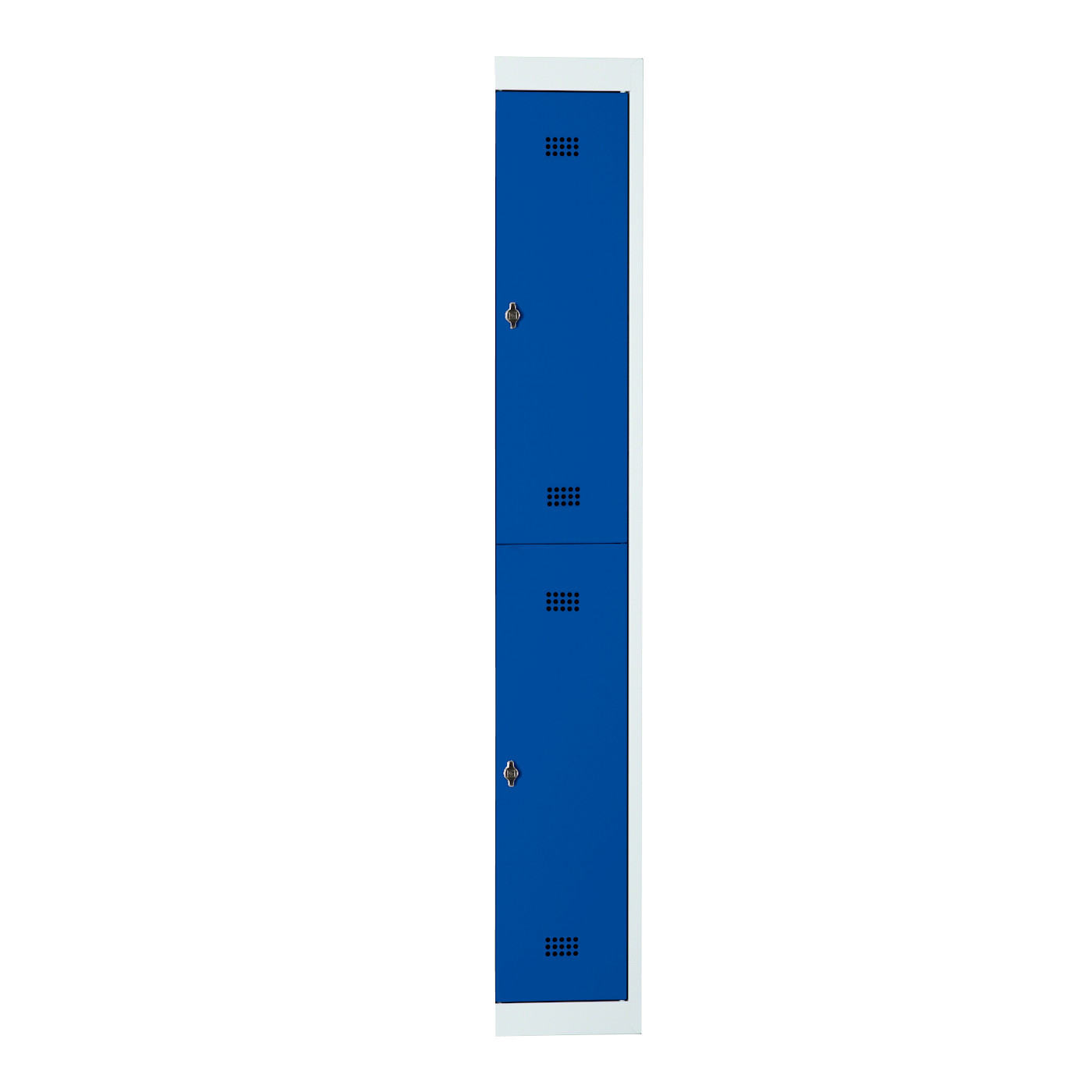 Wolf Spind-System Serie 30 doppelstöckig Anbauelement Sockel Abteilbreite 300 mm 1 Abteil Enzianblau RAL 5010