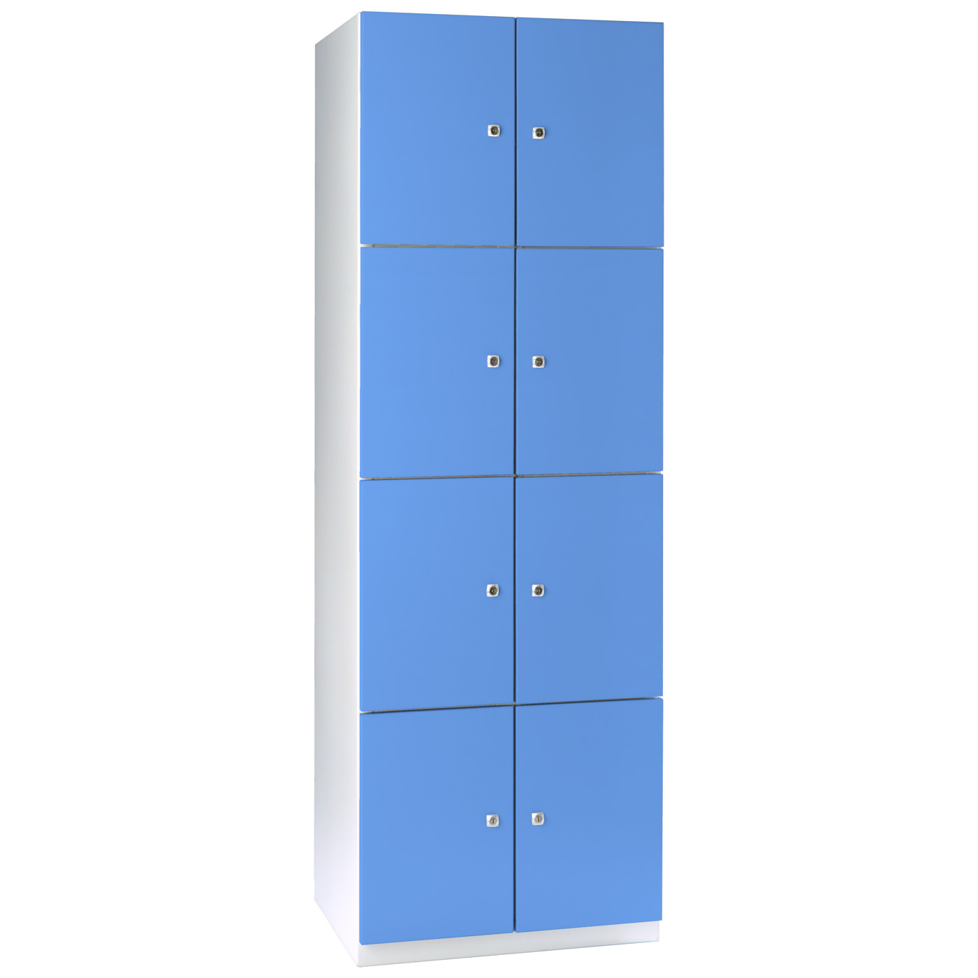Wolf Mehrzweck-Fächerschrank Serie 77 Flügeltüren Abteilbreite 300 mm 2 Abteile 8 Fächer Lichtblau RAL 5012