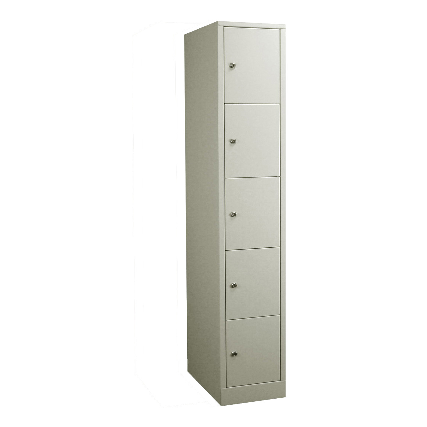 Wolf Fächerschrank Serie 42 extrahoch Sockel Abteilbreite 400 mm 1 Abteil à 5 Fächer Lichtgrau RAL 7035